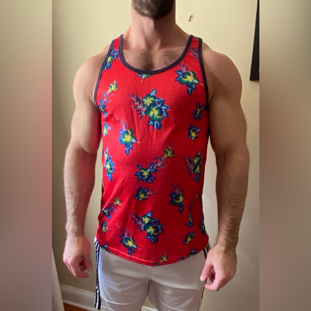 Parke & Ronen Red Floral Men's Tank Top